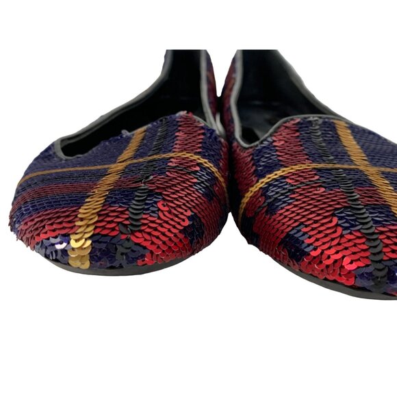 Coach Debrorah Womens Sequin Plaid Ballet Flats Size 6B Holiday EUC - Picture 8 of 9